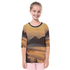 Homberg Clouds Selva Marine Kids  Quarter Sleeve Raglan Tee