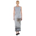 Feather Brown Gray White Natural Photography Elegant Fitted Maxi Dress View2