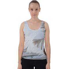 Feather Brown Gray White Natural Photography Elegant Velvet Tank Top by yoursparklingshop