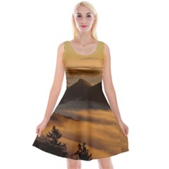 Homberg Clouds Selva Marine Reversible Velvet Sleeveless Dress