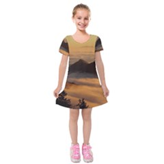 Homberg Clouds Selva Marine Kids  Short Sleeve Velvet Dress