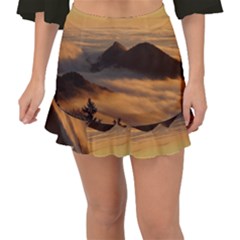 Homberg Clouds Selva Marine Fishtail Mini Chiffon Skirt