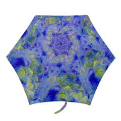 Abstract Blue Texture Pattern Mini Folding Umbrellas by Simbadda