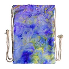 Abstract Blue Texture Pattern Drawstring Bag (large) by Simbadda