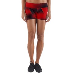 Red Black Abstract Yoga Shorts by Simbadda