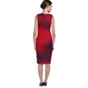 Red Black Abstract Sleeveless Velvet Midi Dress View2