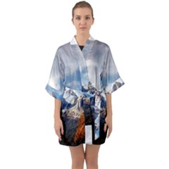 Dolomites Mountains Italy Alpine Quarter Sleeve Kimono Robe by Simbadda