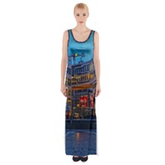 Architecture Modern Building Maxi Thigh Split Dress by Simbadda