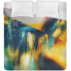 Art Painting Abstract Yangon Duvet Cover Double Side (king Size) by Simbadda