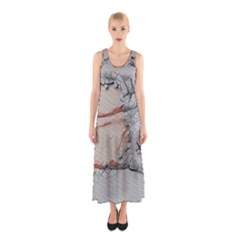 Hand Finger Drawing Fingernails Sleeveless Maxi Dress by Simbadda