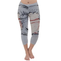 Hand Finger Drawing Fingernails Capri Winter Leggings  by Simbadda