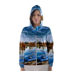 Dolomites Mountains Italy Alpin Hooded Wind Breaker (women) by Simbadda