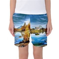 Dolomites Mountains Italy Alpin Women s Basketball Shorts by Simbadda