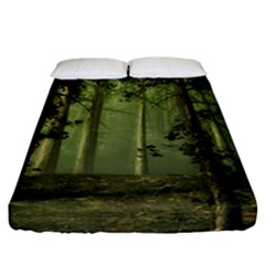 Forest Tree Landscape Fitted Sheet (california King Size) by Simbadda