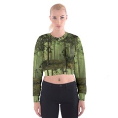 Forest Tree Landscape Cropped Sweatshirt by Simbadda