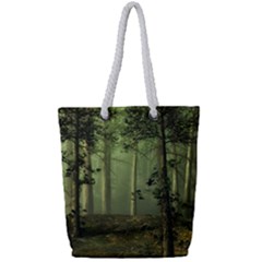 Forest Tree Landscape Full Print Rope Handle Tote (small)