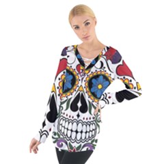 Cranium Sugar Skull Tie Up Tee by StarvingArtisan