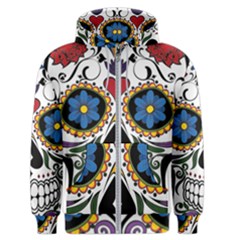 Cranium Sugar Skull Men s Zipper Hoodie by StarvingArtisan