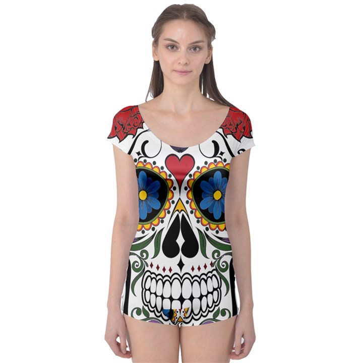 Cranium Sugar Skull Boyleg Leotard 