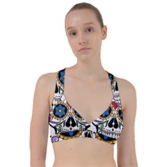 Cranium Sugar Skull Sweetheart Sports Bra by StarvingArtisan