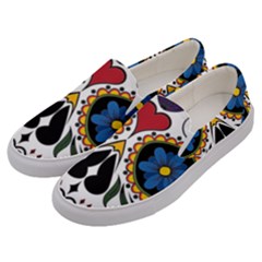 Cranium Sugar Skull Men s Canvas Slip Ons by StarvingArtisan