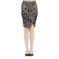 Dark Tropical Pattern Midi Wrap Pencil Skirt by dflcprints