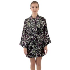 Dark Tropical Pattern Long Sleeve Kimono Robe by dflcprints