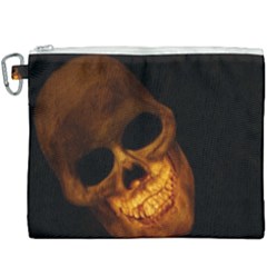 Laughing Skull Canvas Cosmetic Bag (xxxl) by StarvingArtisan