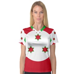 Flag of Burundi V-Neck Sport Mesh Tee