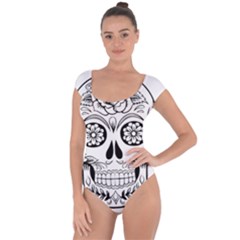 Sugar Skull Short Sleeve Leotard  by StarvingArtisan