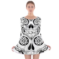 Sugar Skull Long Sleeve Skater Dress by StarvingArtisan