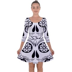 Sugar Skull Quarter Sleeve Skater Dress by StarvingArtisan