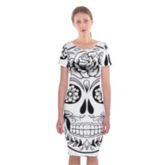 Sugar Skull Classic Short Sleeve Midi Dress by StarvingArtisan