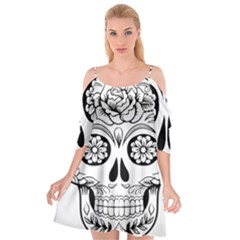 Sugar Skull Cutout Spaghetti Strap Chiffon Dress by StarvingArtisan