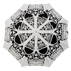 Tribal Sugar Skull Straight Umbrellas by StarvingArtisan