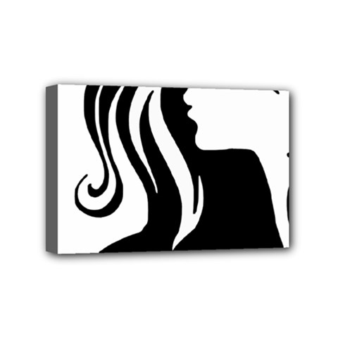Long Haired Sexy Woman  Mini Canvas 6  X 4 