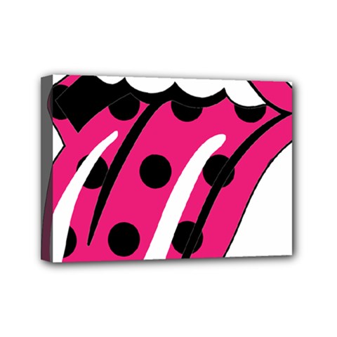 Pink Tongue Mini Canvas 7  X 5  by StarvingArtisan