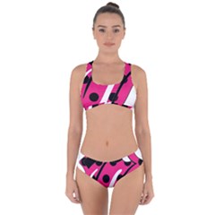 Pink Tongue Criss Cross Bikini Set by StarvingArtisan