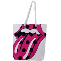 Pink Tongue Full Print Rope Handle Tote (large) by StarvingArtisan