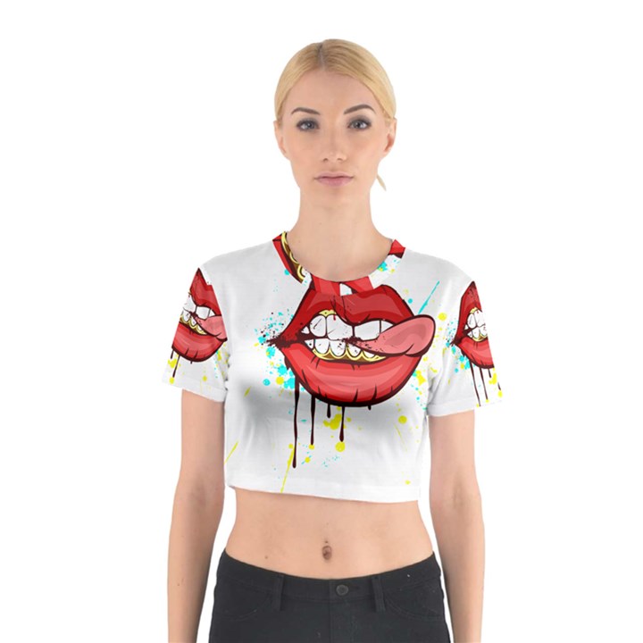 Bit Your Tongue Cotton Crop Top