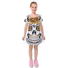Sugar Skull Kids  Short Sleeve Velvet Dress
