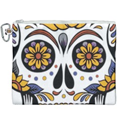 Sugar Skull Canvas Cosmetic Bag (xxxl) by StarvingArtisan