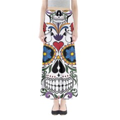 Cranium Sugar Skull Full Length Maxi Skirt by StarvingArtisan