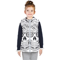 Sugar Skull Kid s Hooded Puffer Vest by StarvingArtisan