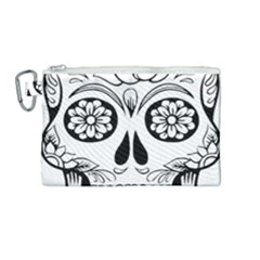 Sugar Skull Canvas Cosmetic Bag (medium) by StarvingArtisan