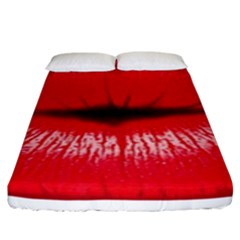 Oooooh Lips Fitted Sheet (king Size) by StarvingArtisan