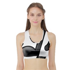 Music Note  Sports Bra With Border by StarvingArtisan