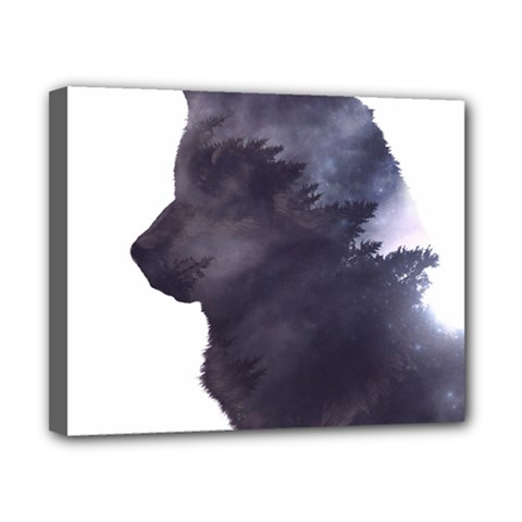 Black Wolf  Canvas 10  X 8 