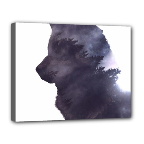 Black Wolf  Canvas 14  X 11  by StarvingArtisan