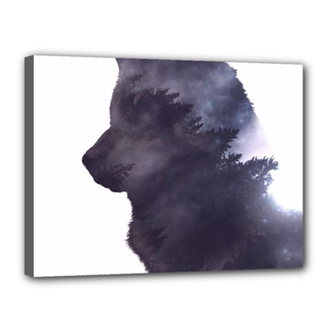 Black Wolf  Canvas 16  X 12  by StarvingArtisan